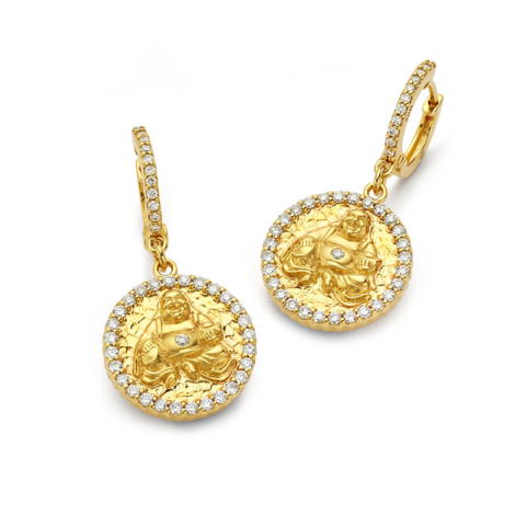 Auspicious Buddha Mama BUDDHA COIN EARRINGS