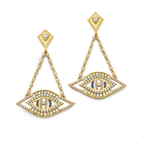 Auspicious Buddha Mama EVIL EYE EARRINGS