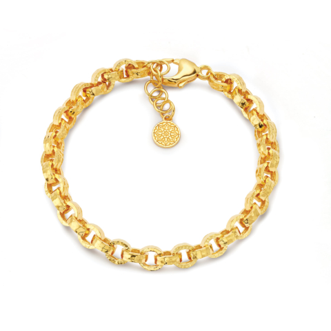 HAMMERED GOLD LINK BRACELET