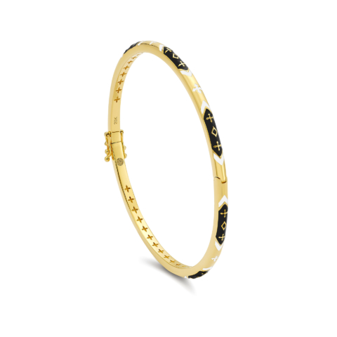 SKINNY BLACK ARROW HINGED BANGLE